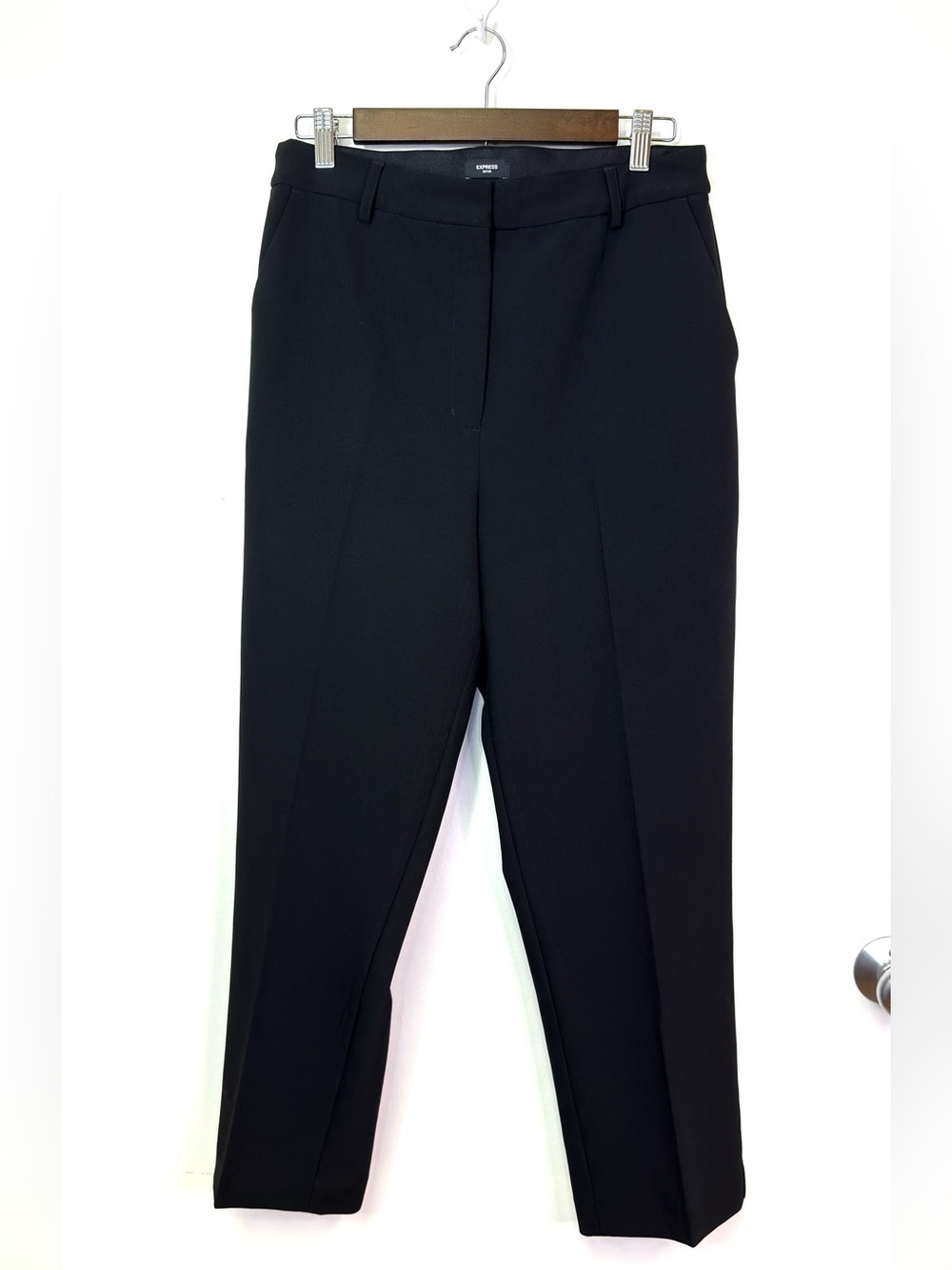 Express Editor Super High Waisted Straight Ankle Pant | Black | Size 10R